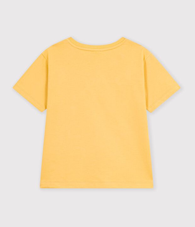 Camiseta infantil estampada de manga corta amarillo