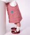 Vestido sin mangas de algod&oacute;n a rayas con insignia de coraz&oacute;n para beb&eacute; rosa/rosa