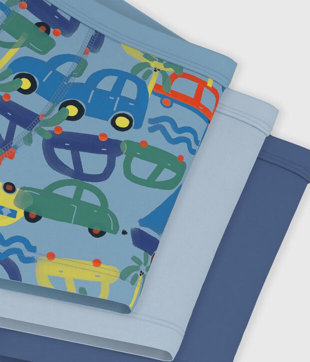Juego de b&oacute;xeres infantiles de algod&oacute;n con ribete en la cintura y estampado multicolor