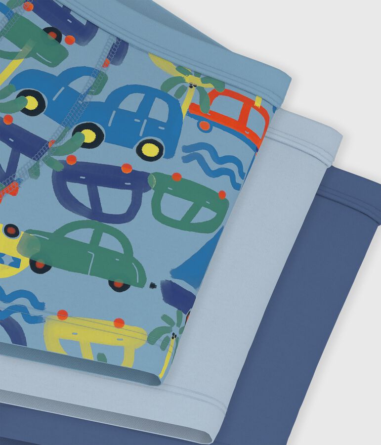 Juego de b&oacute;xeres infantiles de algod&oacute;n con ribete en la cintura y estampado variante 1