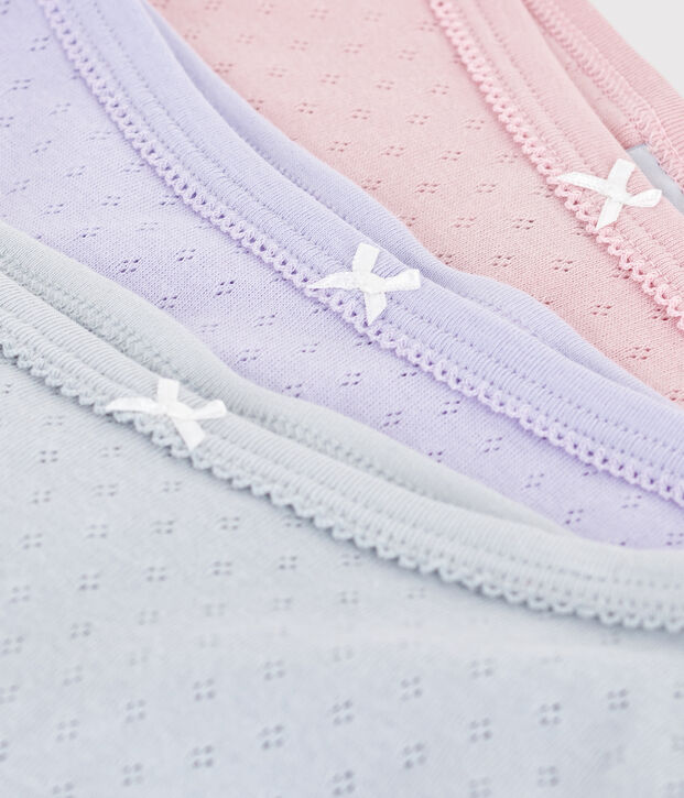 Juego de braguitas infantiles de algod&oacute;n calado de talle alto multicolor