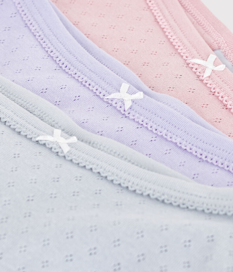 Juego de braguitas infantiles de algod&oacute;n calado de talle alto multicolor