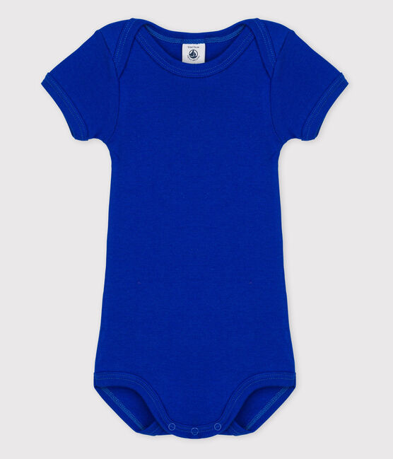 Bodi de manga corta de bebé niña azul SURF