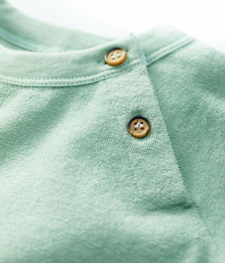 Mono corto de rizo para beb&eacute; verde