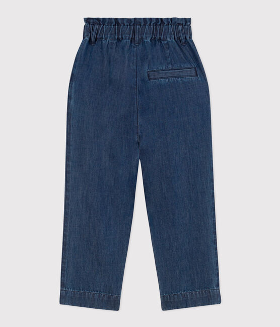 Pantalón vaquero ligero de corte recto para niña azul DENIM