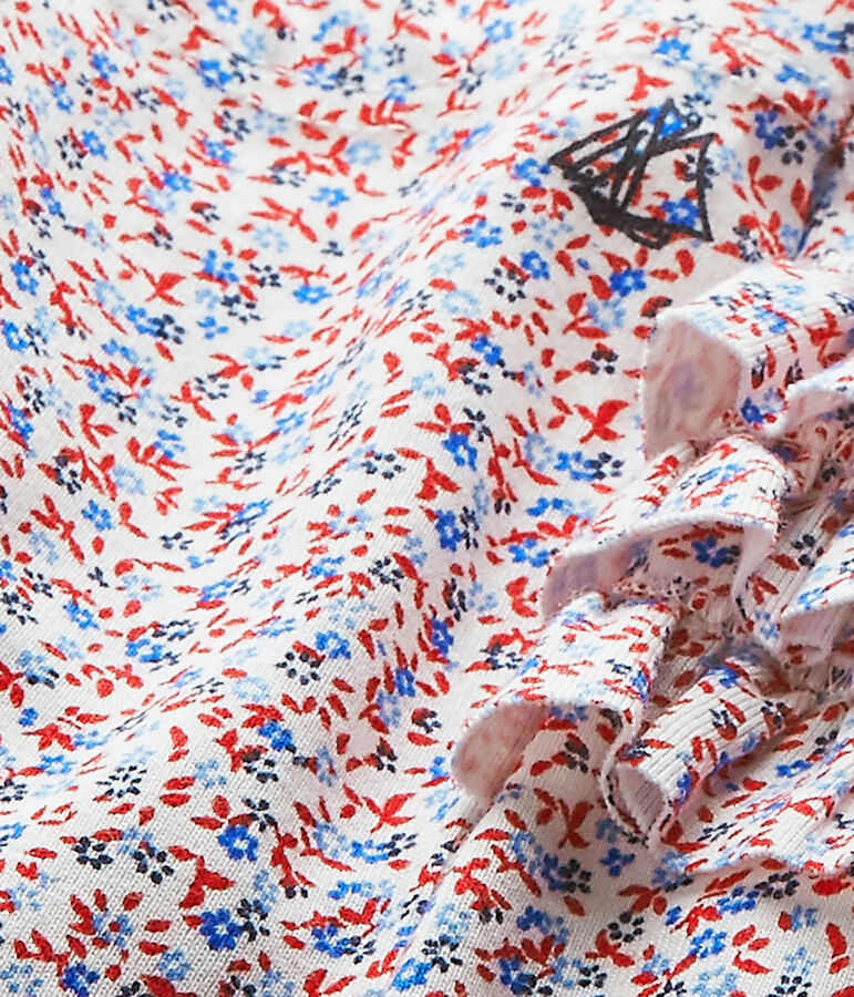 Legging beb&eacute; ni&ntilde;a estampado blanco MARSHMALLOW/rojo TERKUIT/ MULTICO