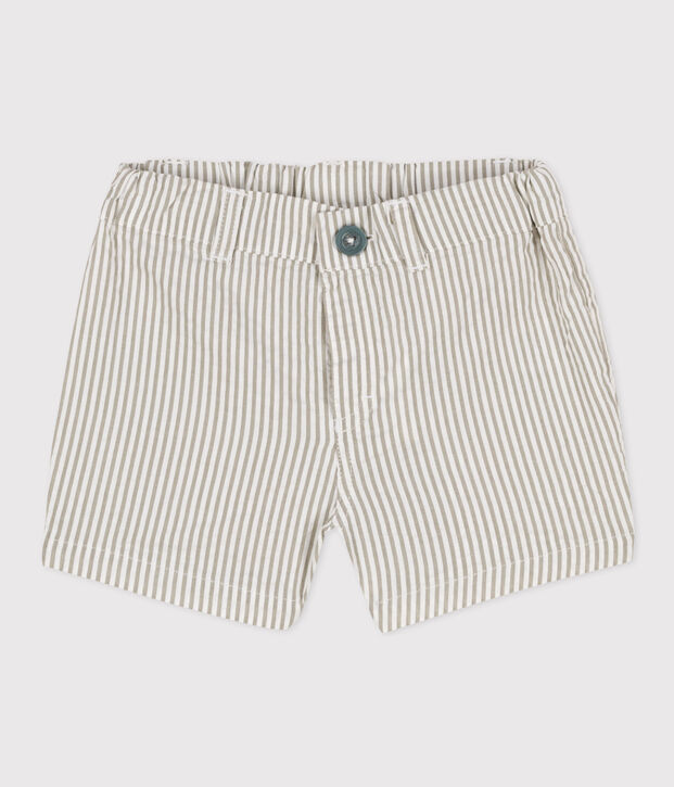 Shorts milrayas para beb&eacute; verde/blanco