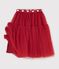 Falda infantil lisa y larga de tul rojo