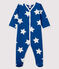 Pijama de muletón azul con estrellas para bebé azul MAJOR/blanco ECUME