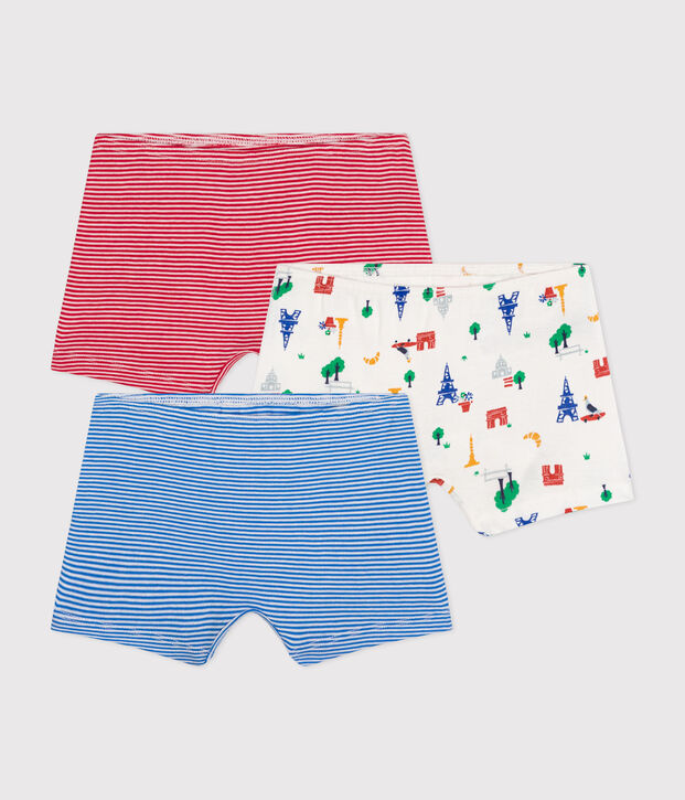 Juego de 3 culottes infantiles de Par&iacute;s de algod&oacute;n multicolor