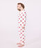 Pijama de punto con estampado de corazones para ni&ntilde;a blanco/rojo