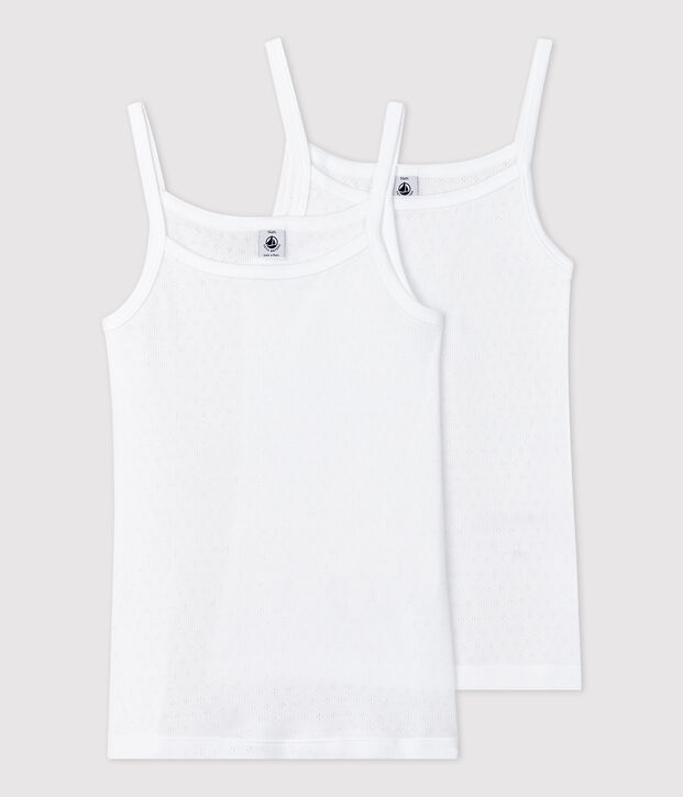 Lote de 2 camisas de tirantes caladas de chica multicolor