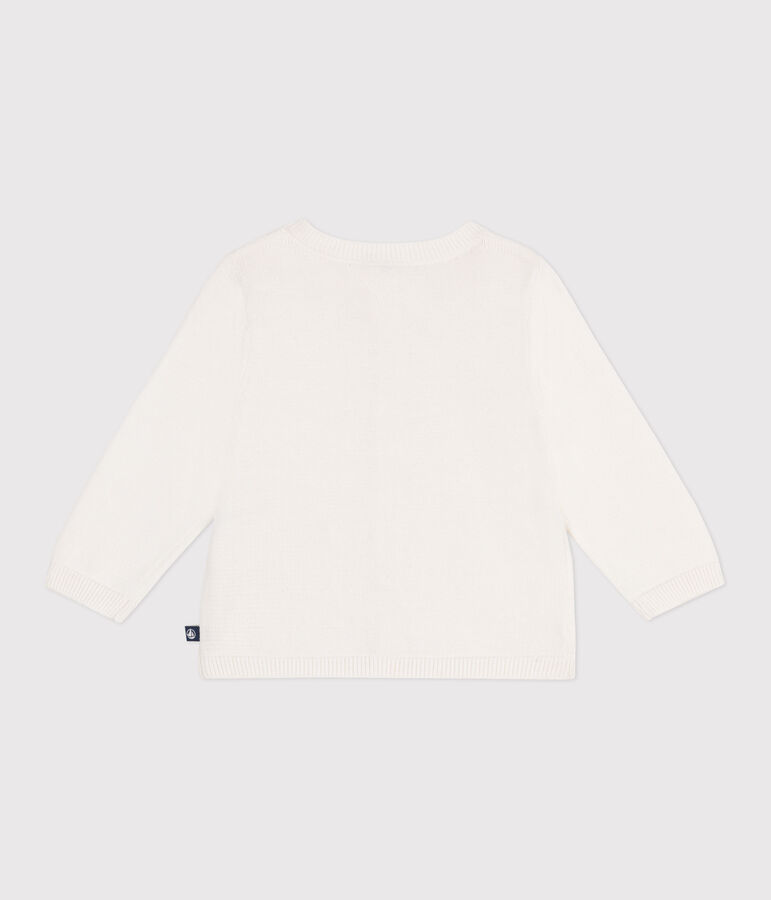 C&aacute;rdigan de algod&oacute;n de punto de fantas&iacute;a para beb&eacute; blanco