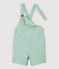 Peto corto de sarga irresistible de bebé niño blanco MARSHMALLOW/verde GAZON