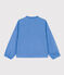 Blusa de gasa de algodón lisa para niña azul EDNA