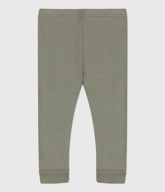 Leggings lisos de algodón para bebé verde MARECAGE