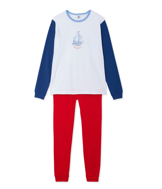 Pijama con motivo para chico blanco ECUME/azul MAJOR