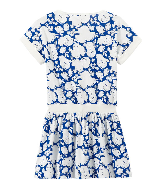 Vestido estampado para niña blanco MARSHMALLOW/azul PERSE