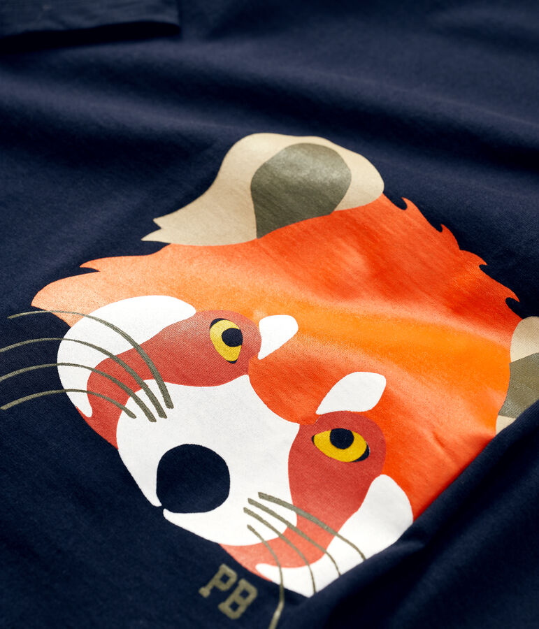 Camiseta de manga larga de algod&oacute;n de ni&ntilde;o azul