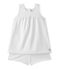 Pijama corto para niña con lunares y acabados en encaje blanco ECUME