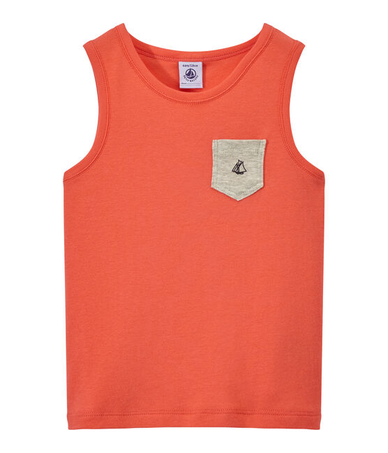 Camiseta sin mangas con bolsillo en el pecho para niño naranja ORIENT