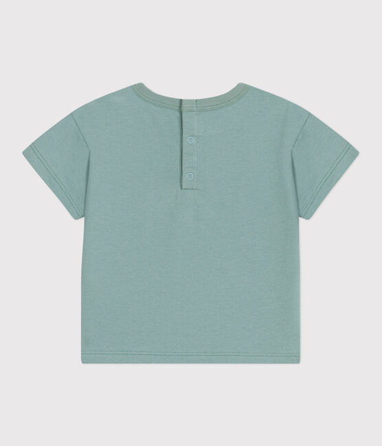 Camiseta lisa de manga corta de algodón para bebé verde PAUL