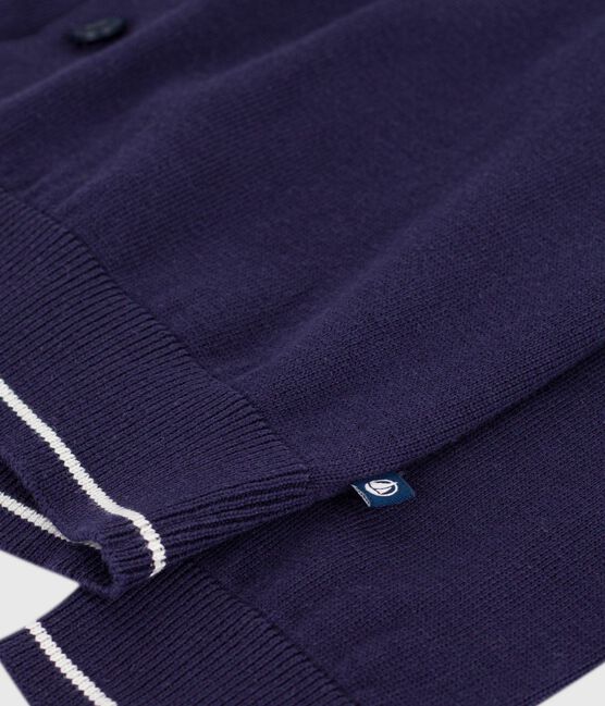 Cárdigan infantil liso de algodón azul SOIR