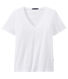 Camiseta en jersey ligero con cuello en pico para mujer