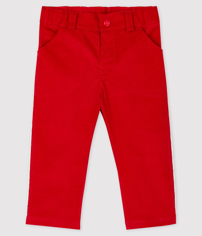 Pantal&oacute;n de terciopelo para beb&eacute;. rojo
