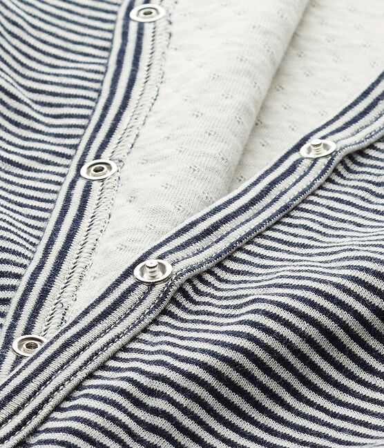 Cardigan niña en túbico milrayas azul SMOKING/beige COQUILLE
