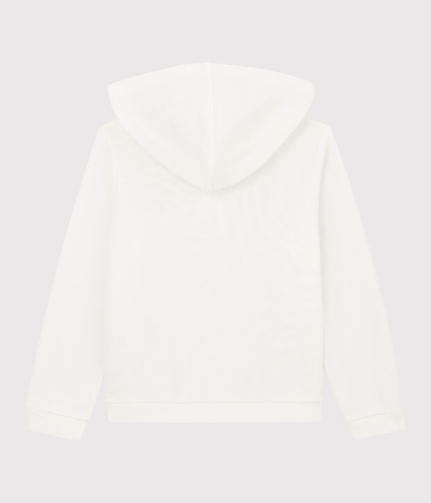 Camiseta con capucha de ni&ntilde;a blanco
