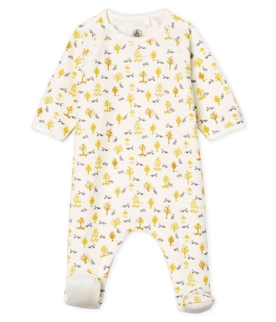 Pijama extra cálido de toalla de rizo afelpado para bebé niña blanco MARSHMALLOW/blanco MULTICO