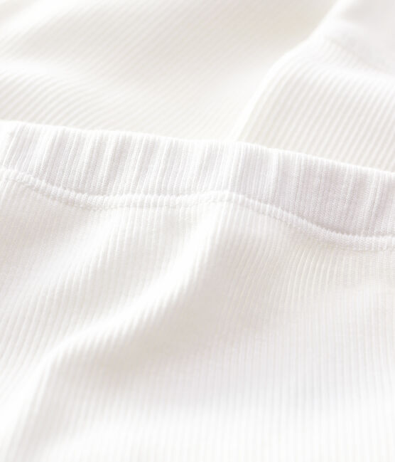 Rebeca de bebé de canalé 2x2 de algodón ecológico blanco MARSHMALLOW