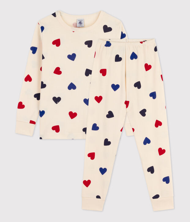 Pijama de algod&oacute;n para ni&ntilde;o/ni&ntilde;a crudo/multicolor