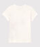 Camiseta de manga corta de algodón de niña blanco MARSHMALLOW/rojo TERKUIT