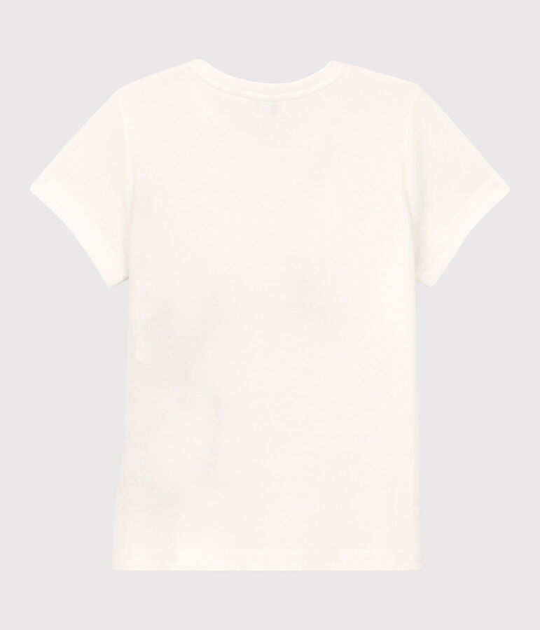Camiseta de manga corta de algod&oacute;n de ni&ntilde;a blanco MARSHMALLOW/rojo TERKUIT
