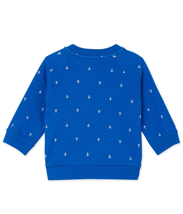Cardigan b&eacute;b&eacute; gar&ccedil;on en tubique azul/blanco