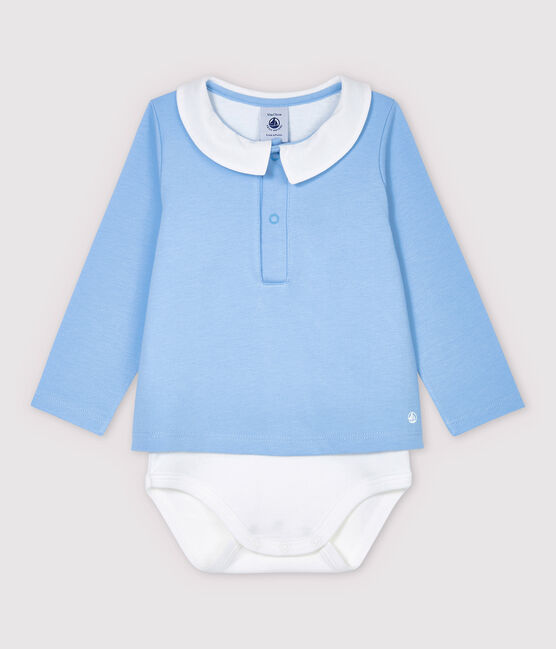 Body camisa con cuello de bebé niño azul JASMIN
