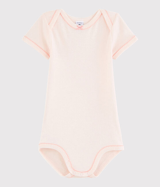 Bodi de manga corta de bebé niña rosa FLEUR