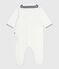 Pijama de terciopelo con cuello de uniforme para bebé blanco MARSHMALLOW