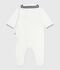 Pijama de beb&eacute; de Terciopelo liso con cuello tipo vareuse blanco