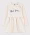 Vestido de manga larga en muletón para niña beige MONTELIMAR CHINE
