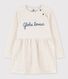 Vestido de manga larga en muletón para niña