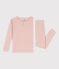 Pijama liso de algodón y lyocell para niño/niña rosa SALINE