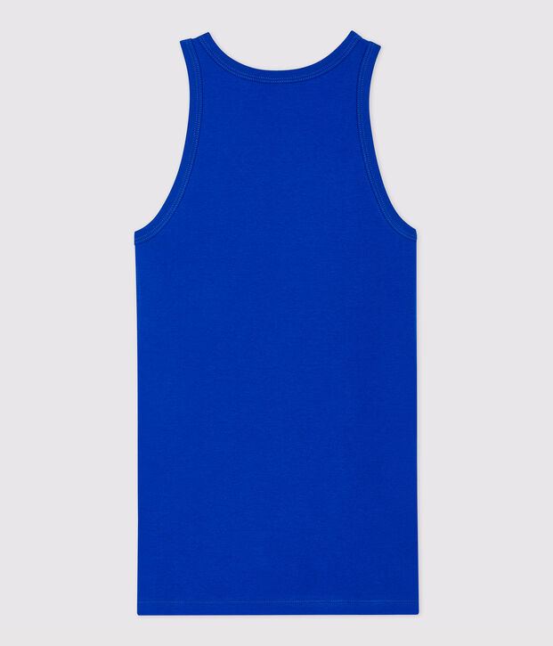 Camiseta de tirantes emblem&aacute;tica de algod&oacute;n de mujer azul