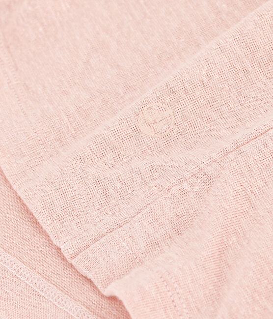 Camiseta LA RECTA de algodón con cuello redondo para mujer rosa SALINE