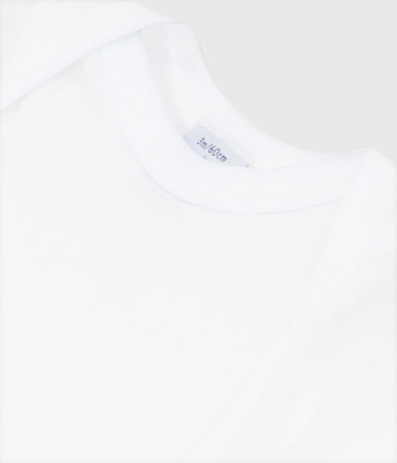 Body blanco de manga corta de bebé blanco ECUME