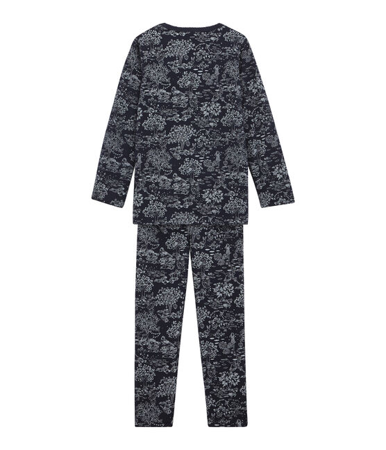Pijama para niña azul SMOKING/blanco ECUME