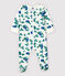 Pijama enterizo con estampado de gatitos de bebé en punto de doble cara blanco MARSHMALLOW/blanco MULTICO