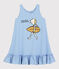 Vestido Soledad Bravi de algodón orgánico de niña azul ALASKA/blanco ECUME